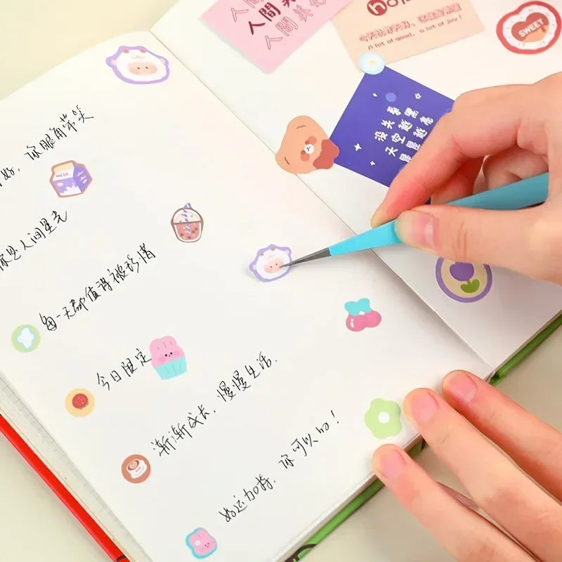 Stainless Steel Tweezers Scrapbook Sticker Tape Picking Straight Head Elbow Tweezers DIY Junk Journal Album Crafts Supplies