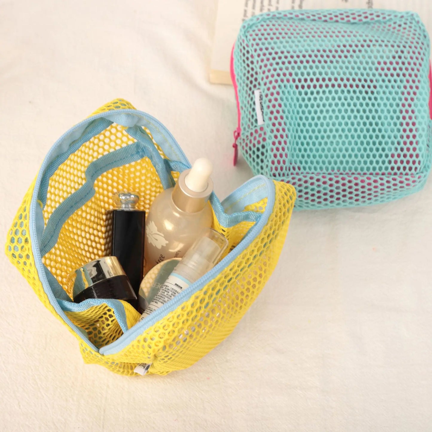 Small Capacity Key Bags Transparent Cosmetic Bag Square Mesh Storage Pouch Mini Zipper Coin Purse Mini Wash Bag Stationery Case