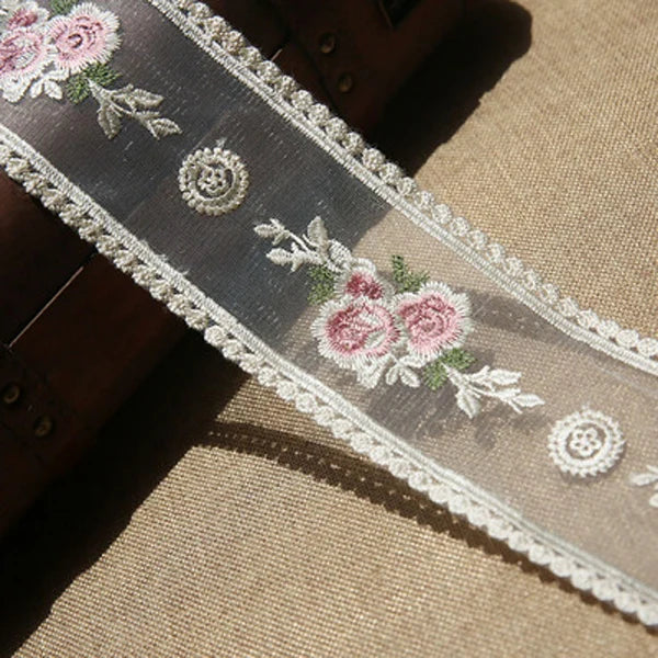 1Y Handmade Lace Ribbon Fabric Lace Trimmings for Sewing Accessories Wedding Decoration DIY Craft Supplies