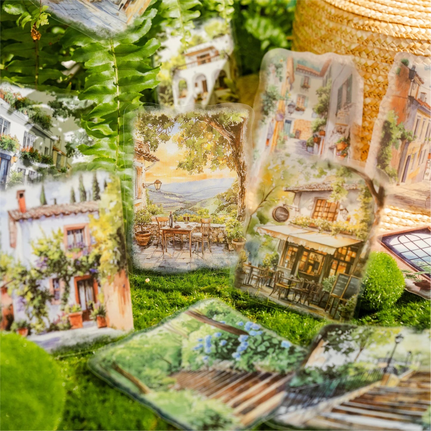 15 pcs Large size Street Walk Landscape Sticker Pack Junk Journal DIY Scrapbooking School Supplies Collage Stationery Stickers