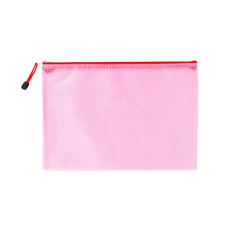 10pcs Mesh Zipper Pouch Waterproof Plastic Document Pouch Multipurpose for Travel Storage Office Appliances Home Organize Bags