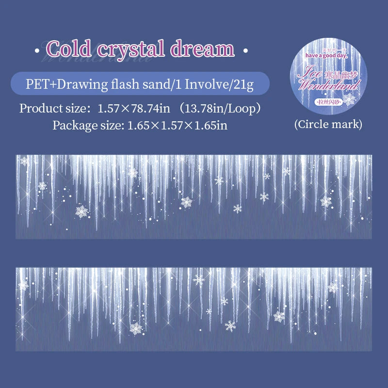 JIANQI 40mm*2m PET Frozen Adventure scenery Tapes Sticker Decorative collage Adhesive Diy Scrapbooking hand made Masking tape