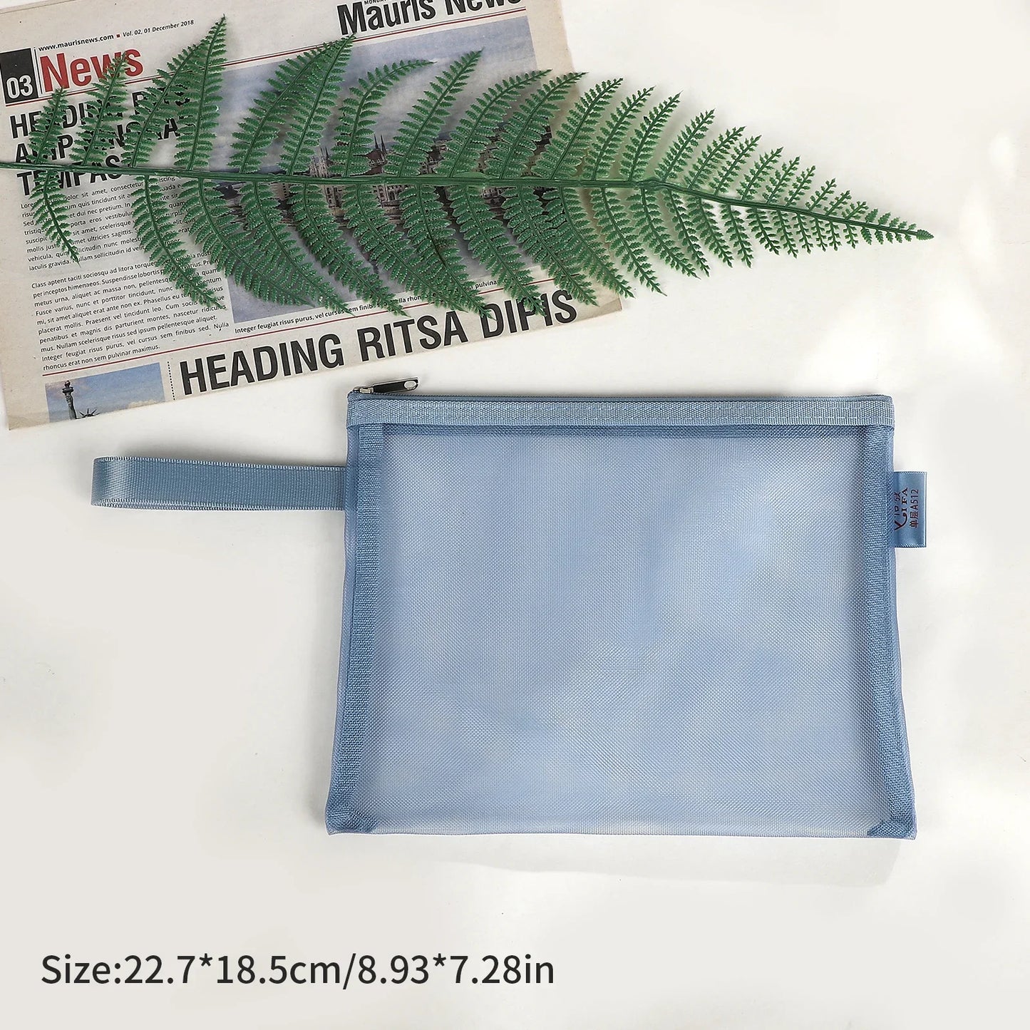 JIANWU Morandi Color Translucent Test Paper Storage Bag Mesh Pencil Case Creative Journal Material Student Supplies Stationery