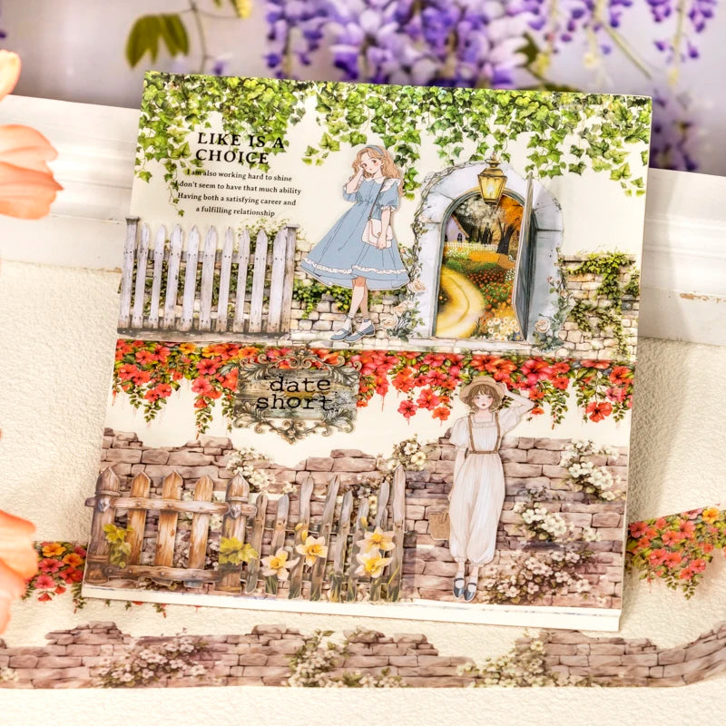 65mm*2m PET Plant Vine and stone wall tape Sticker Decorative collage Adhesive Diy Scrapbooking hand made Masking tape