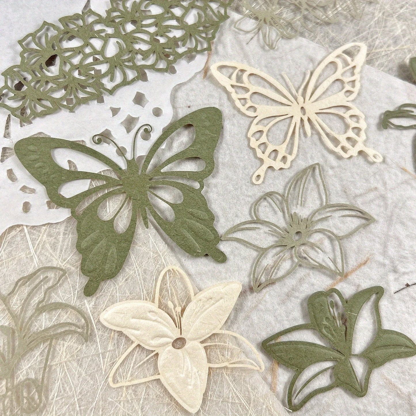 10 pcs Hollow out Butterfly Lace Flower Retro Hand Account DIY Material Decorative Diary Junk Journal Supplies Scrapbooking