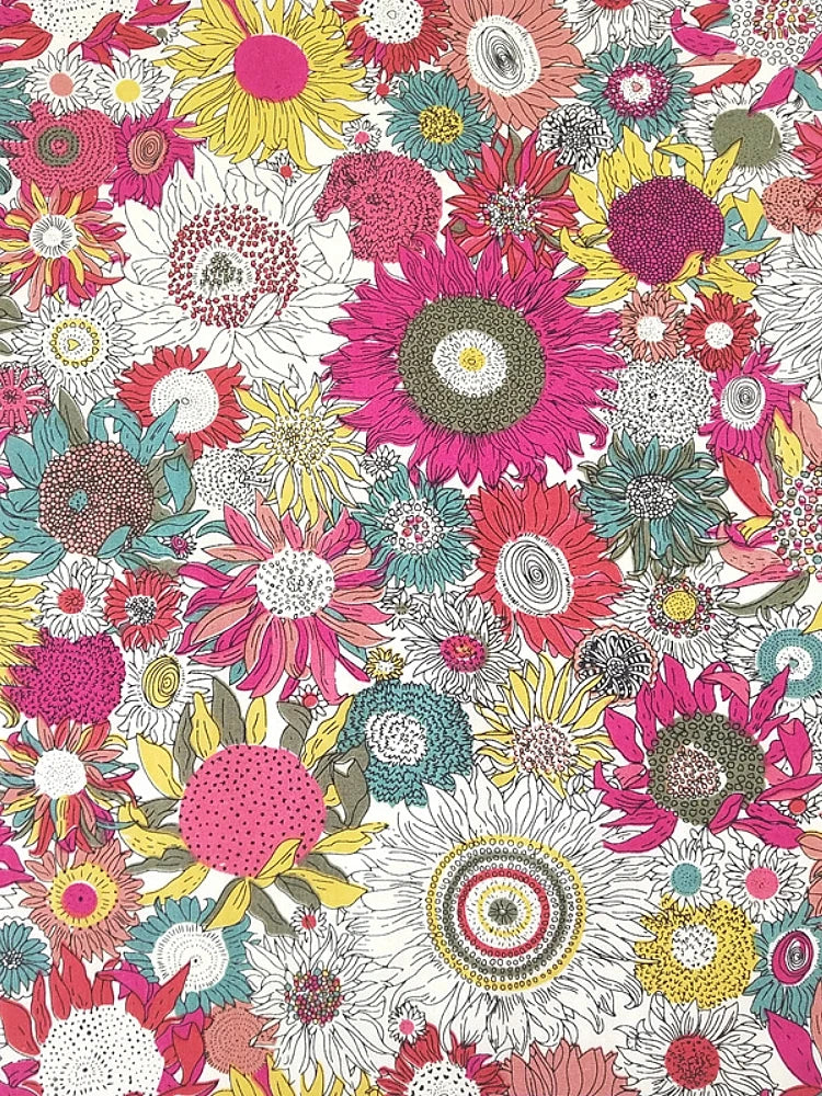145x50cm Pastoral Floral Poplin Cotton Fabric DIY Children's Wear Cloth Make Bedding Quilt Decoration Home