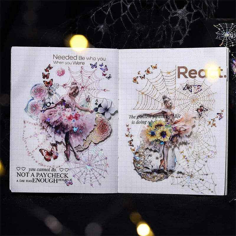 JIANQI 50mm*2m PET Fantasy Spider Web tape Sticker Decorative collage Adhesive Diy Scrapbooking hand made Masking tape