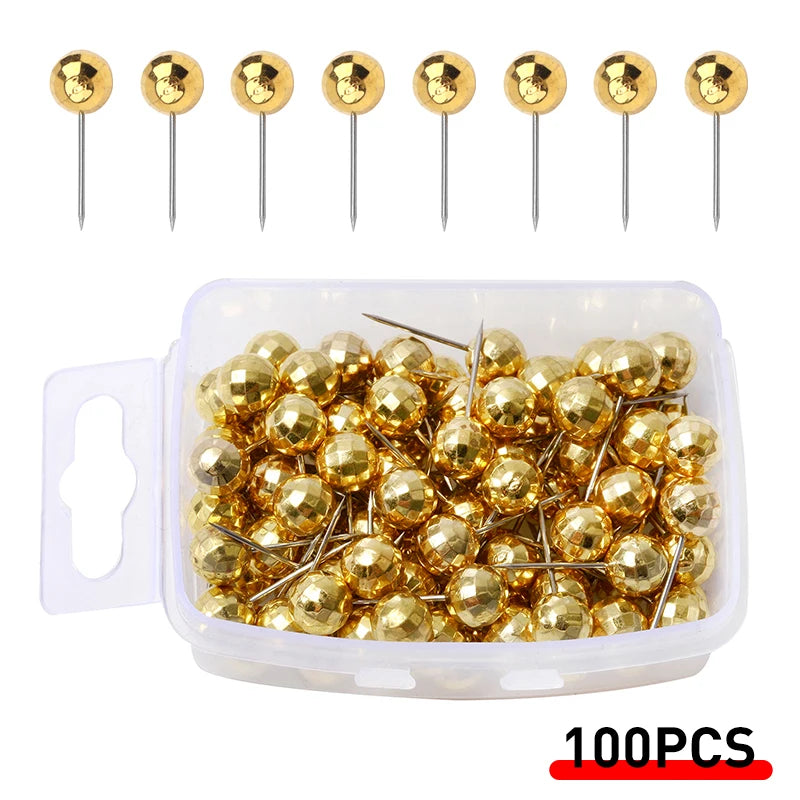 Portable DIY Round Metal Positioning Fixing Head Pins Needle DIY Clothing Sewing Crafts Accessories Bead Pin with Storage Box