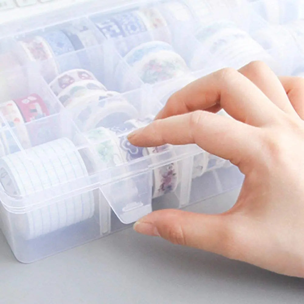 Washi Tape Box Organizer Storage Masking Tape Desktop Tape Diy Sticker Roll Tape Holder Storage