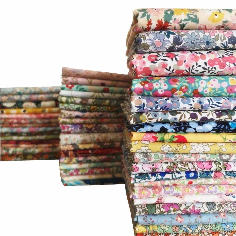 145x50cm Pastoral Floral Poplin Cotton Fabric DIY Children's Wear Cloth Make Bedding Quilt Decoration Home