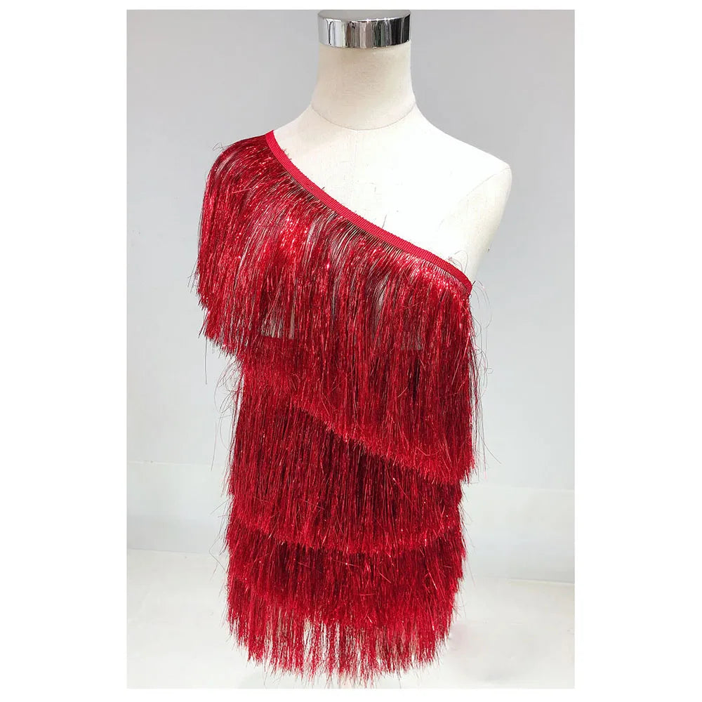 1 Yard Multi-color Tassel Decorative Skirt Tassel Fabric Gradient Latin Dance Row Beard Lace 20CM