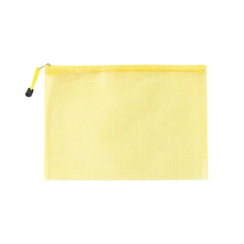 10pcs Mesh Zipper Pouch Waterproof Plastic Document Pouch Multipurpose for Travel Storage Office Appliances Home Organize Bags