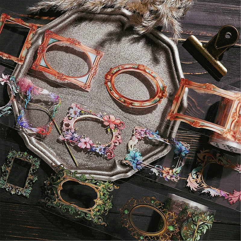 JIANQI 50mm*2m Border inspiration Tape INS Wreath Frame DIY Decoration scrapbooking Handbook Circulation Decal Stationery