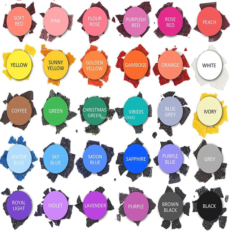 34-color candle dye diy scented candle making pigment flake soy wax pigment color block soy candle making kit diy supplies