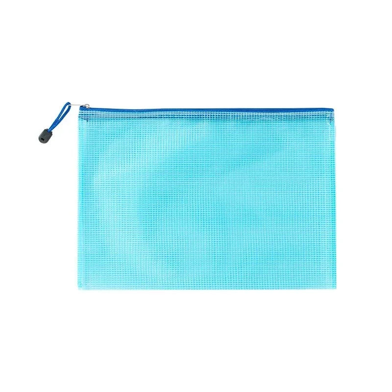 10pcs Mesh Zipper Pouch Waterproof Plastic Document Pouch Multipurpose for Travel Storage Office Appliances Home Organize Bags