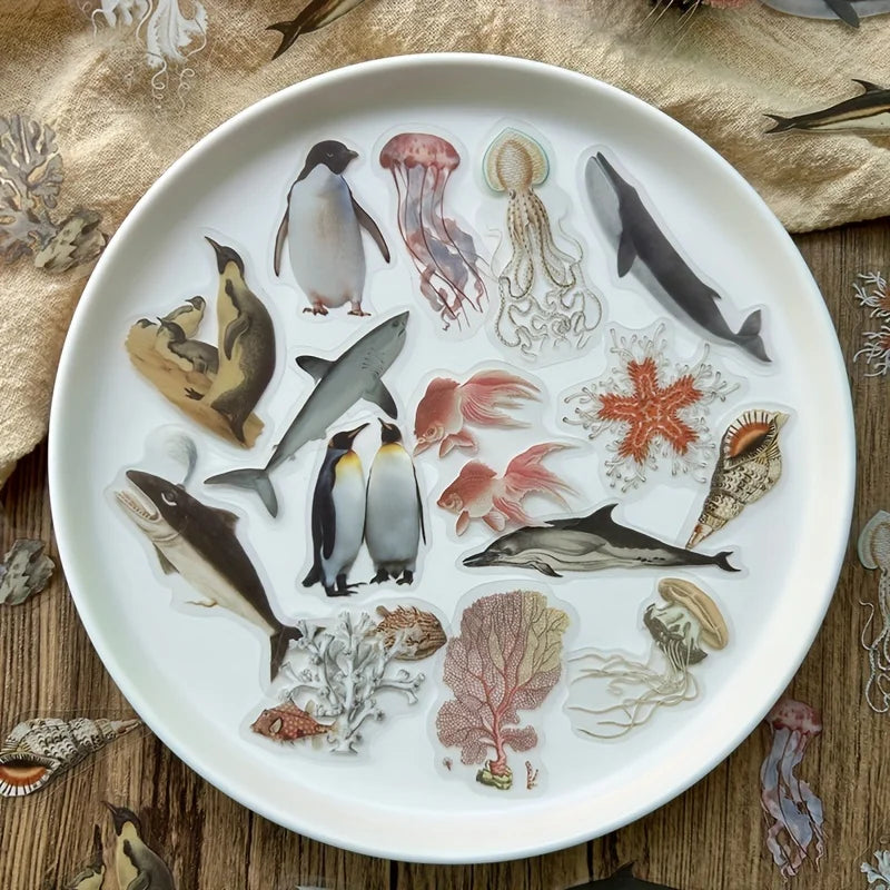 40pcs/pack Forest Animal Plant Planet Stickers DIY Scrapbooking Planner Collage Diary Supplies Aesthetics Sticker Stationery