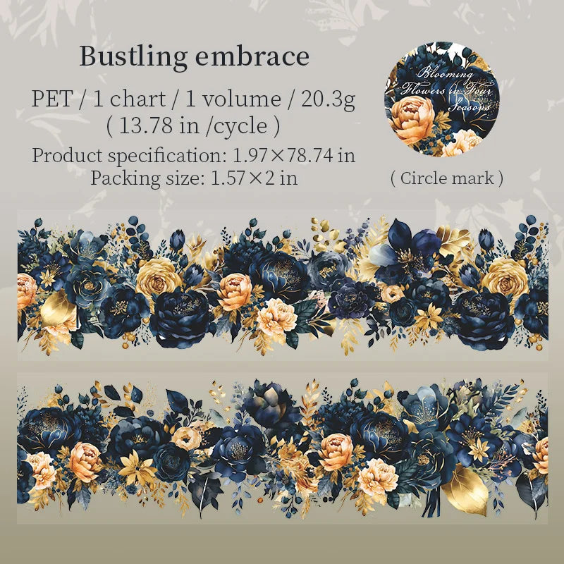50mm*2m PET Natural Plant Flowers tape Sticker Decorative collage Adhesive Diy Scrapbooking hand made Masking tape