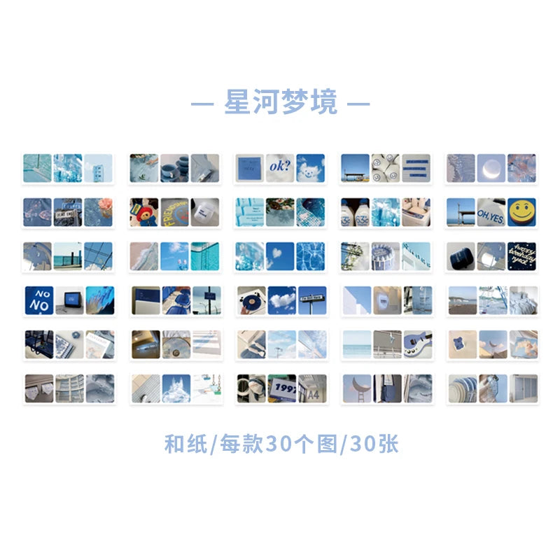 JIANQI 30pcs/pack 90patterns/pack Ins Material Stickers Book Scrapbooking Junk Journal Creative Stationery DIY Deco Stickers