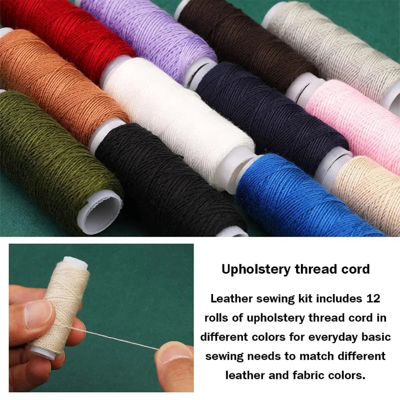 Upholstery Repair Leather Sewing Kit for Shoes Sofa Tent Carpet Leather Craft DIY Seam Ripper Sewing Thread Needle