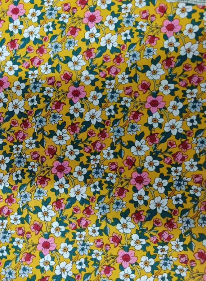 145x50cm Pastoral Floral Poplin Cotton Fabric DIY Children's Wear Cloth Make Bedding Quilt Decoration Home
