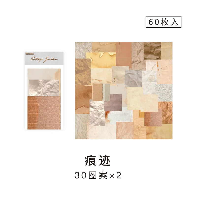 JIANQI 60 Sheets Vintage Collage Scrapbooking Journal Material paper Card Making DIY Retro Source Paper Creative Memo Stationery
