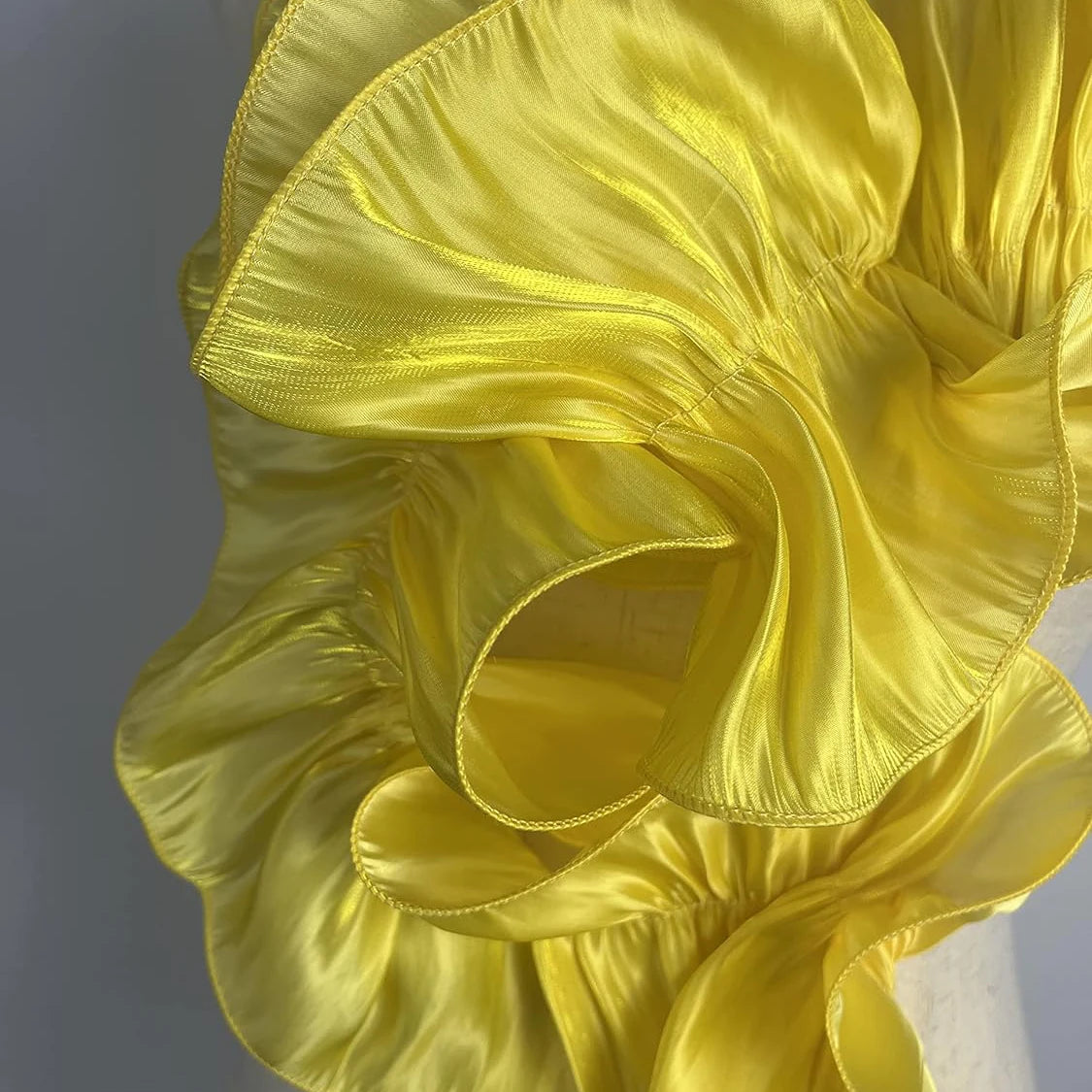 1Yard Ruffle Lace Edge Trim Shiny Satin Pleated Ribbon Fabric Edge Hem For DIY Dress Bouquet Curtain Upholstery Crafts 17CM Wide