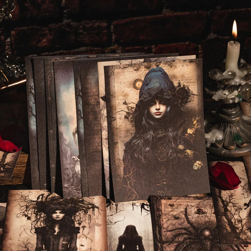 JIANQI 30 pcs/pack Gothic tale Materials Paper Decorative Diy Diary Album Scrapbooking material junk journal supplies
