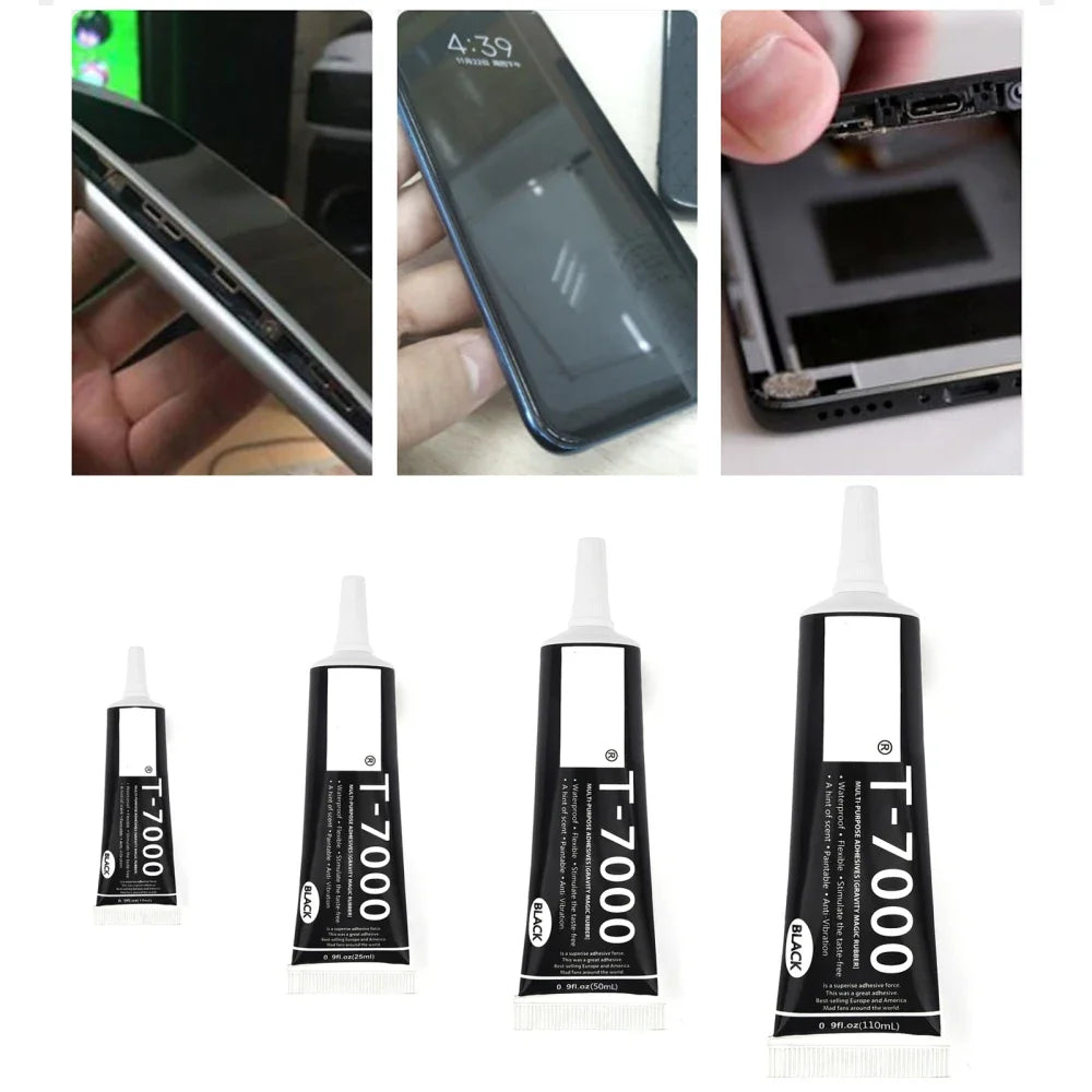1Pcs 15/50/110ML T7000 Black Contact Cellphone Tablet Repair Adhesive Electronic Components Glue With Applicator Tip