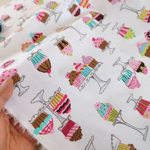 140x50cm 40s Cotton Dessert Cake Fabric Pastry Layout Background Cloth Children's ing Pajamas Dress Handmade