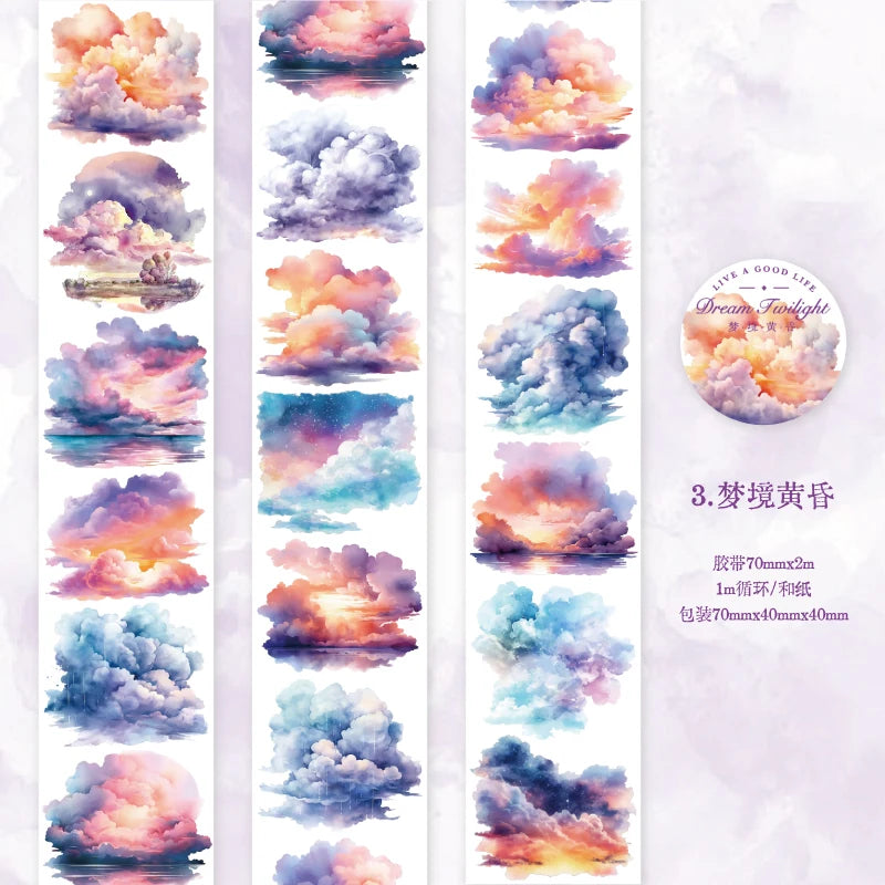 JIANQI 70mm*2m Beautiful scenery series tape PET Material Scrapbooking Stickers Stationery Supplies Decorative DIY Sticker