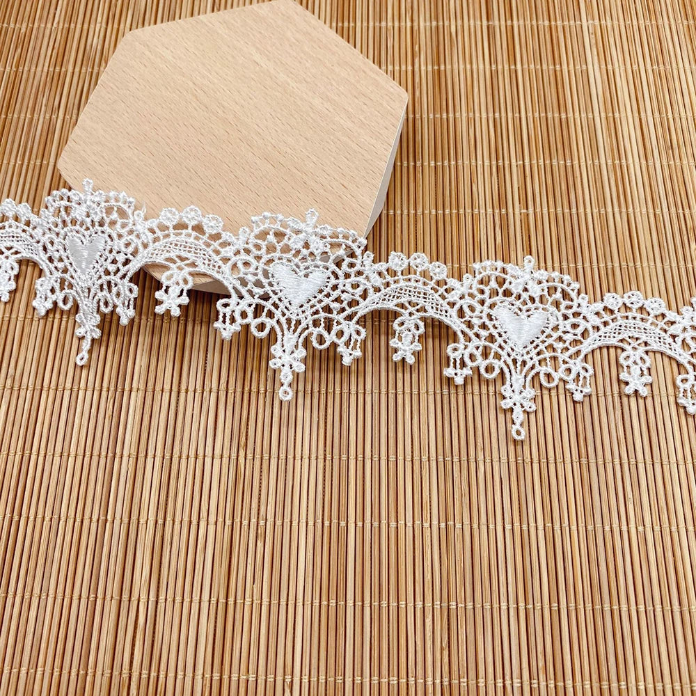 1 Yard Black White Gold Embroidery Luxury Lace Fabric Ribbon DIY Clothing Wedding Decoration Home Sew On Trim Applique