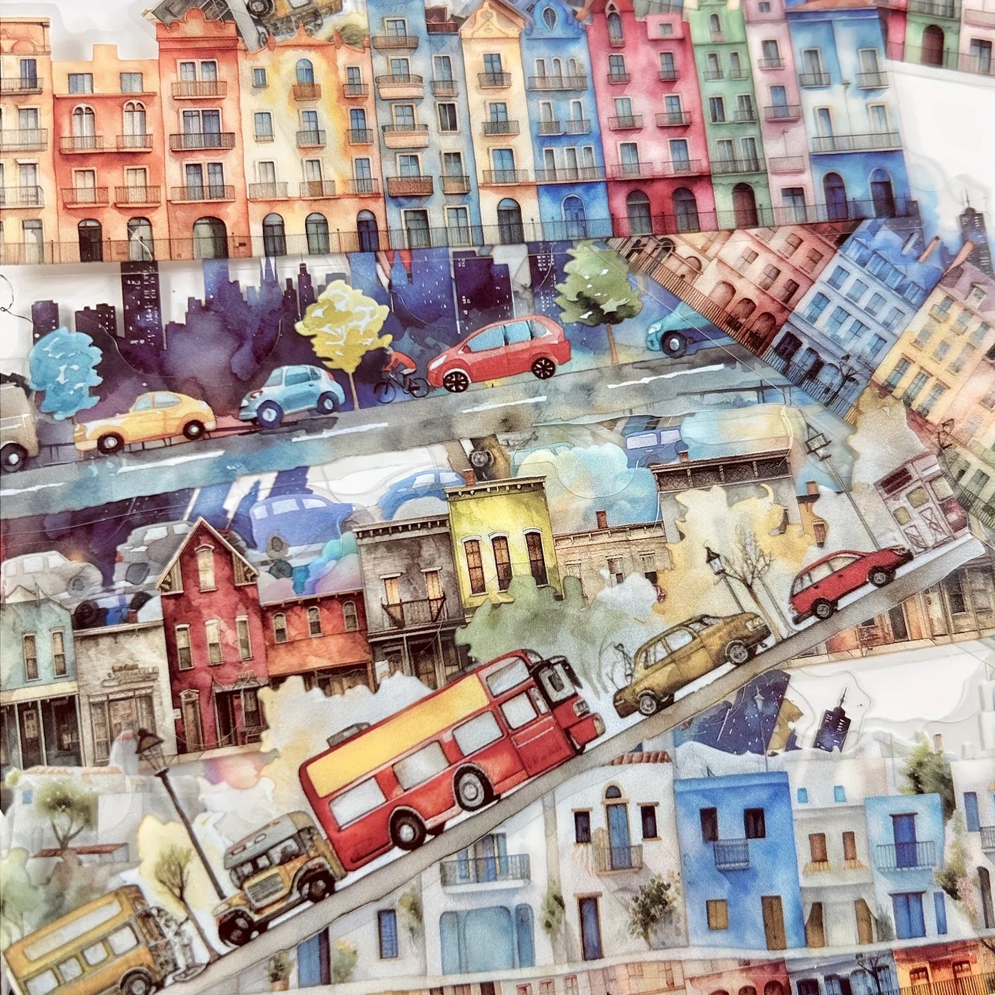 JIANQI 20pcs/pack European Retro Collage Strip Stickers DIY Collage Decoration Album junk journal Scrapbook PET Stickers