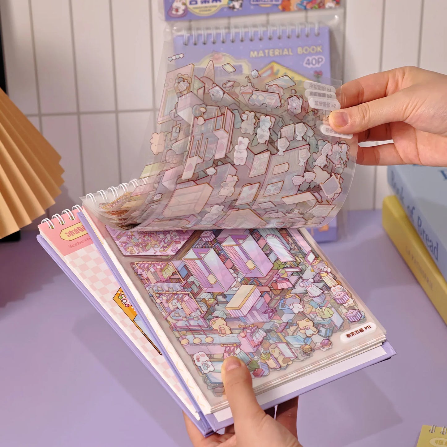 JIANQI 20in1 3D Landscape Stickers Collection Book Album Cartoon Scene DIY Toy Game Festival Birthday Gift for Kid Girl Child