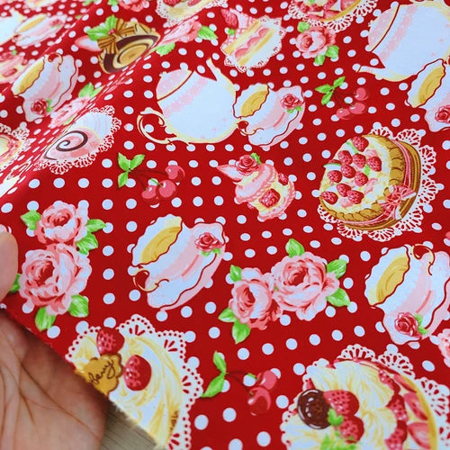140x50cm 40s Cotton Dessert Cake Fabric Pastry Layout Background Cloth Children's ing Pajamas Dress Handmade