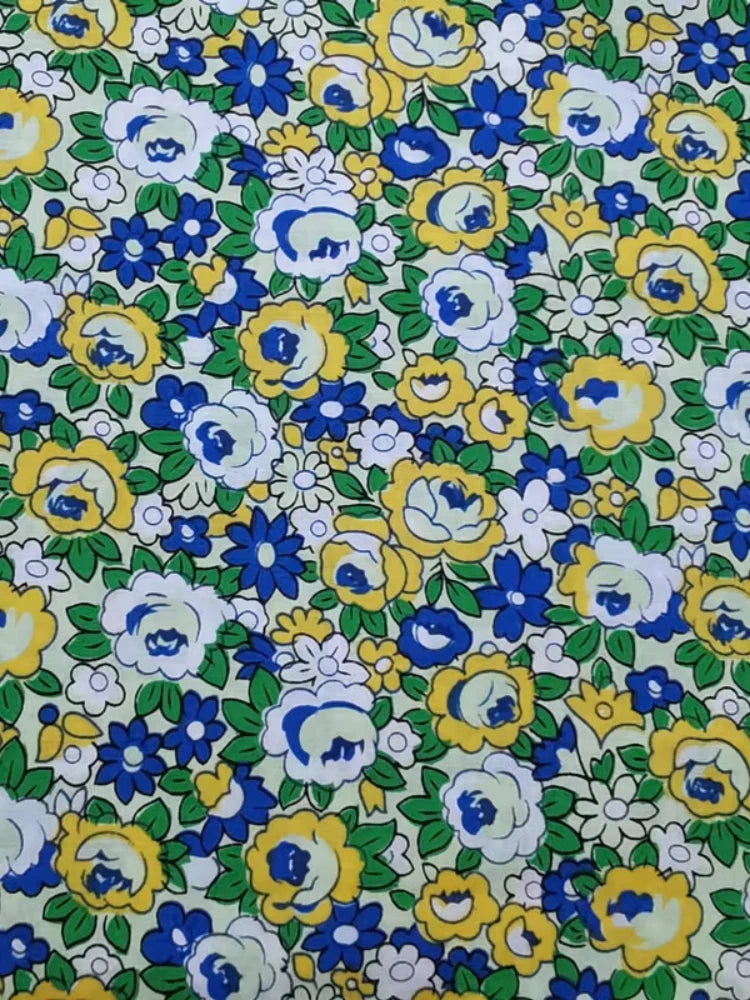 145x50cm Pastoral Floral Poplin Cotton Fabric DIY Children's Wear Cloth Make Bedding Quilt Decoration Home