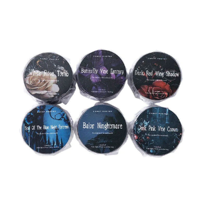 JIANWU The Shadow of The Underworld Series Vintage Lace Flower Landscape Material Collage Tape Set Creative Journal Stationery