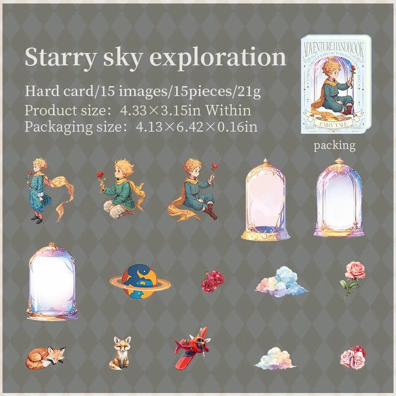 15 Pcs Cute Cartoon character PET Die cut Sticker Pack Decorative handmade Scrapbooking Material Kawaii Stationery Art Supplies
