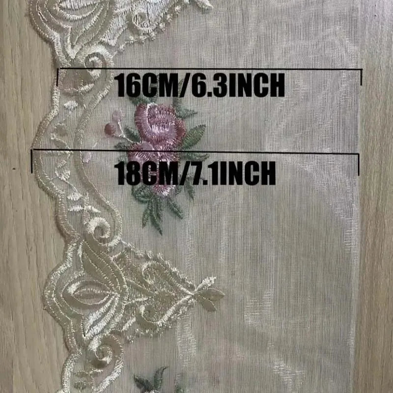 1 Yard Pink Flower Lace trim Sewing Craft DIY Apparel Lace Fabrics Wide 16CM