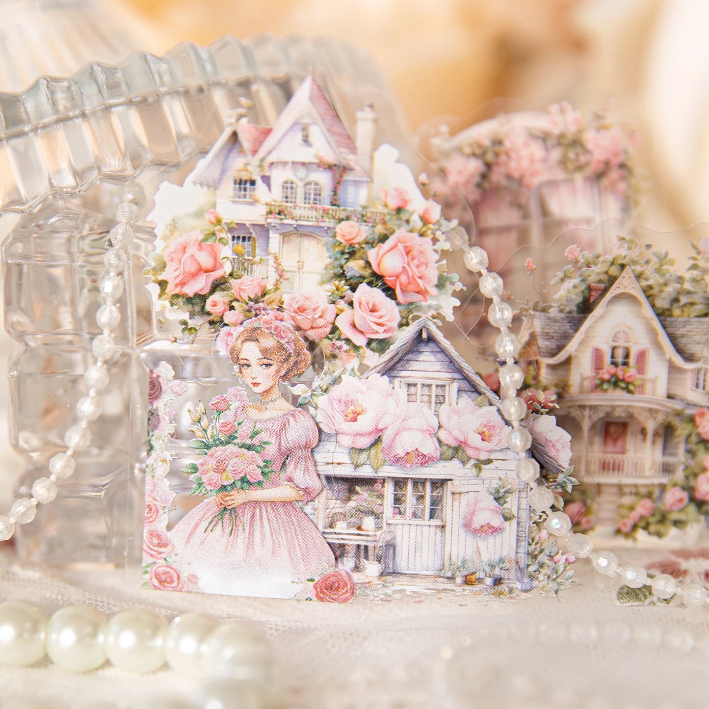 JIANQI 40 pcs Retro Plants and Flowers PET material Decorative sticker Diary Album Scrapbooking material Junk Journal Supplies