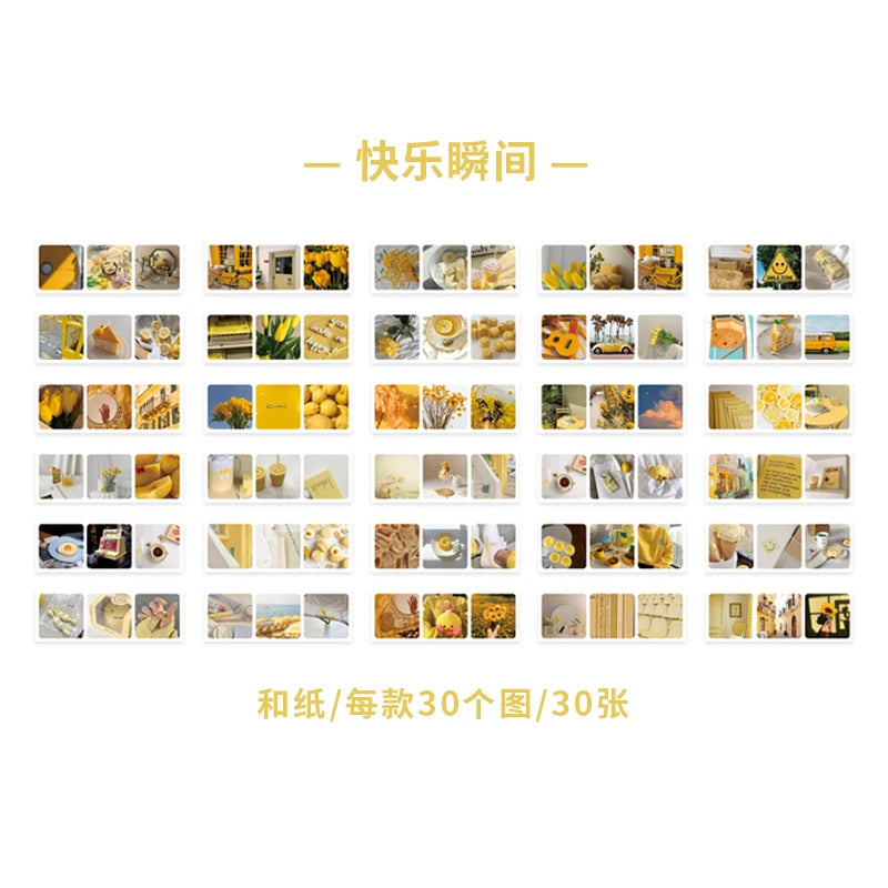 JIANQI 30pcs/pack 90patterns/pack Ins Material Stickers Book Scrapbooking Junk Journal Creative Stationery DIY Deco Stickers