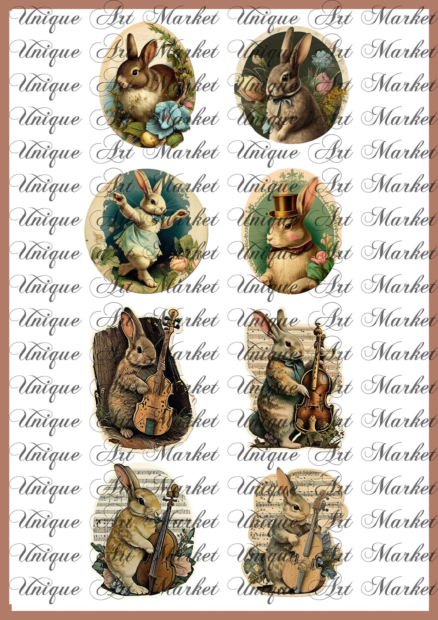 Vintage Easter bunnies Ephemera sticker, Easter Bunny , Easter Ephemera , Journal Printable, Junk Journal , Collage Paper, Easter Scrapbook,