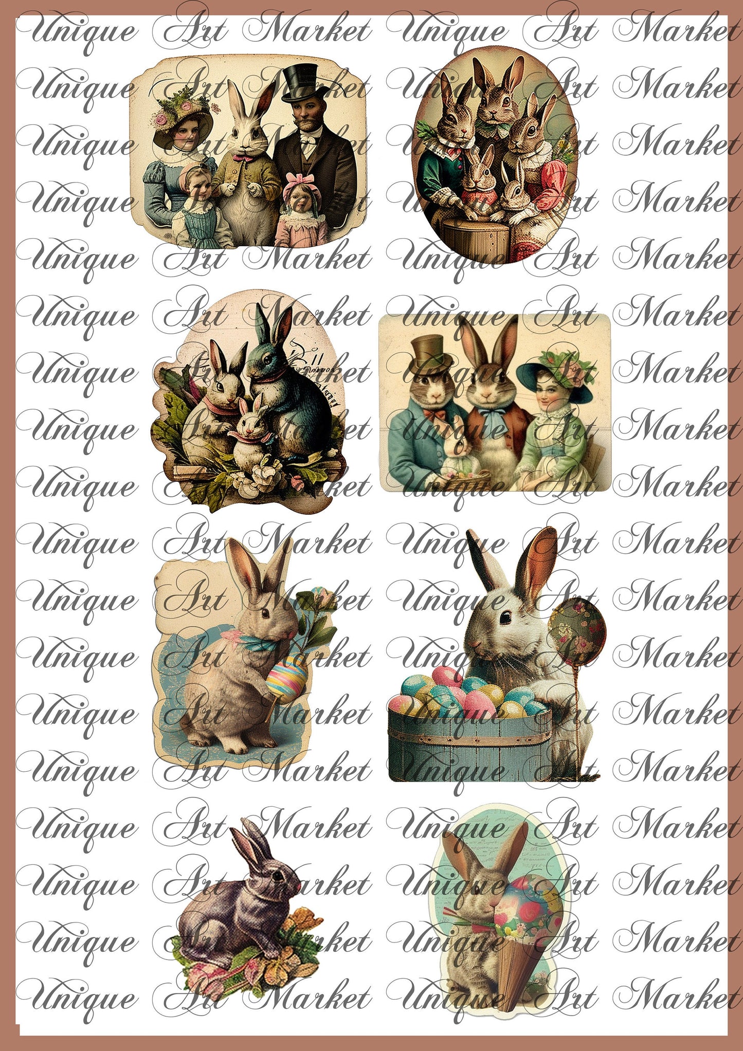 Vintage Easter bunnies Ephemera sticker, Easter Bunny , Easter Ephemera , Journal Printable, Junk Journal , Collage Paper, Easter Scrapbook,