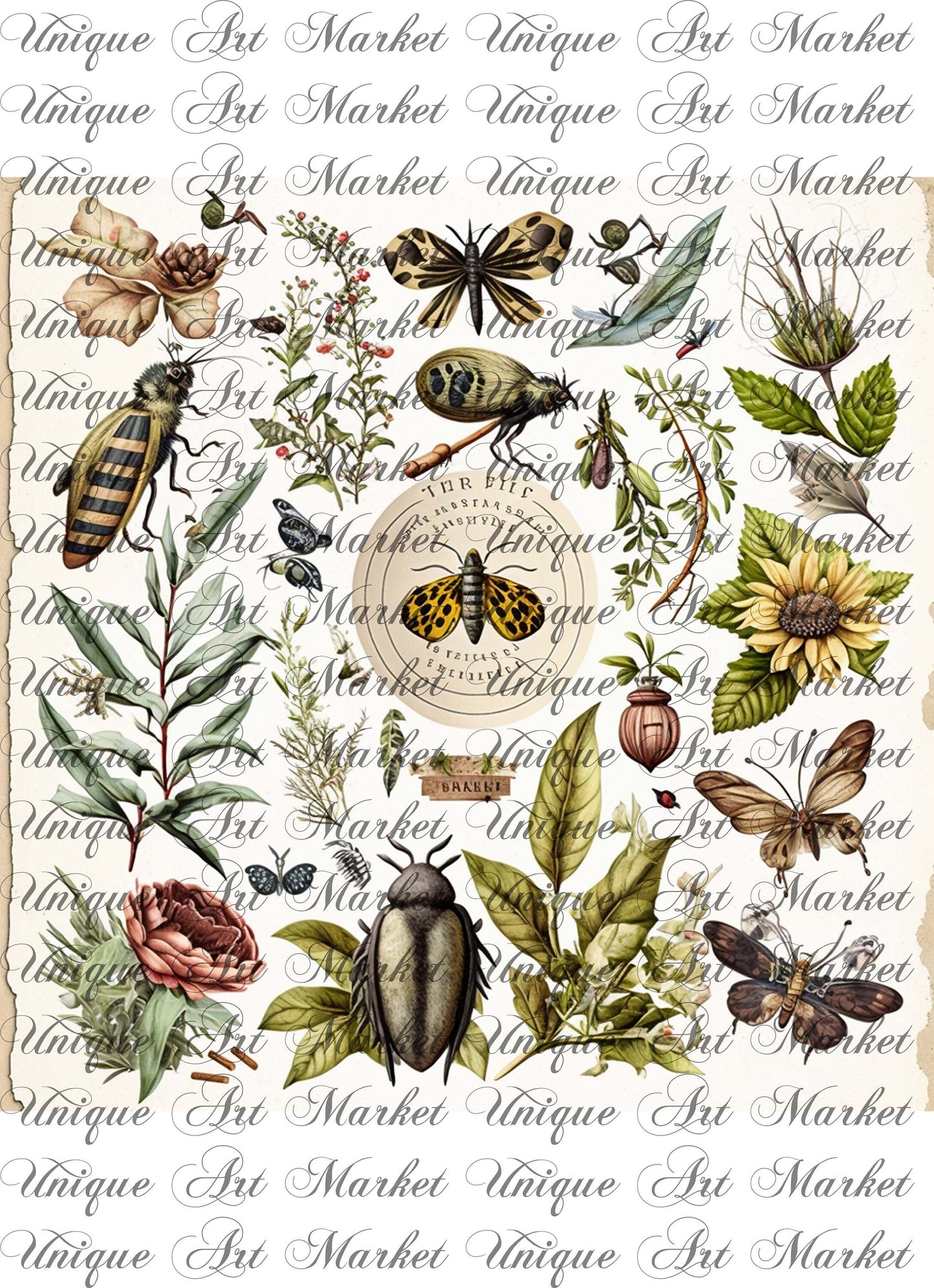 Junk Journal Kit, Fussy Cut, Bird, Bees, Bug, Beekeeper, Printable, Easter, Spring, Egg, Cricut, Ephemera, UniqueArtMarkt , Digital Download