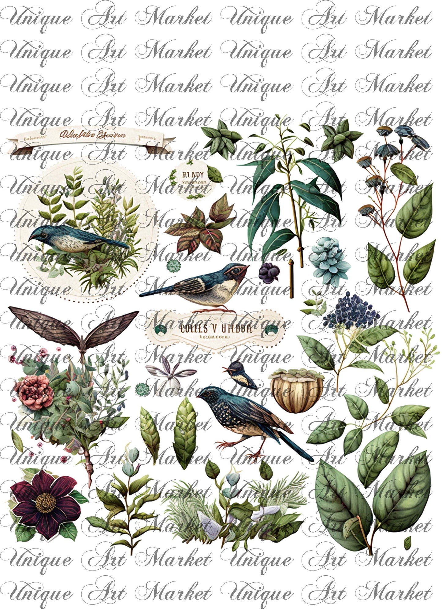 Junk Journal Kit, Fussy Cut, Bird, Bees, Bug, Beekeeper, Printable, Easter, Spring, Egg, Cricut, Ephemera, UniqueArtMarkt , Digital Download