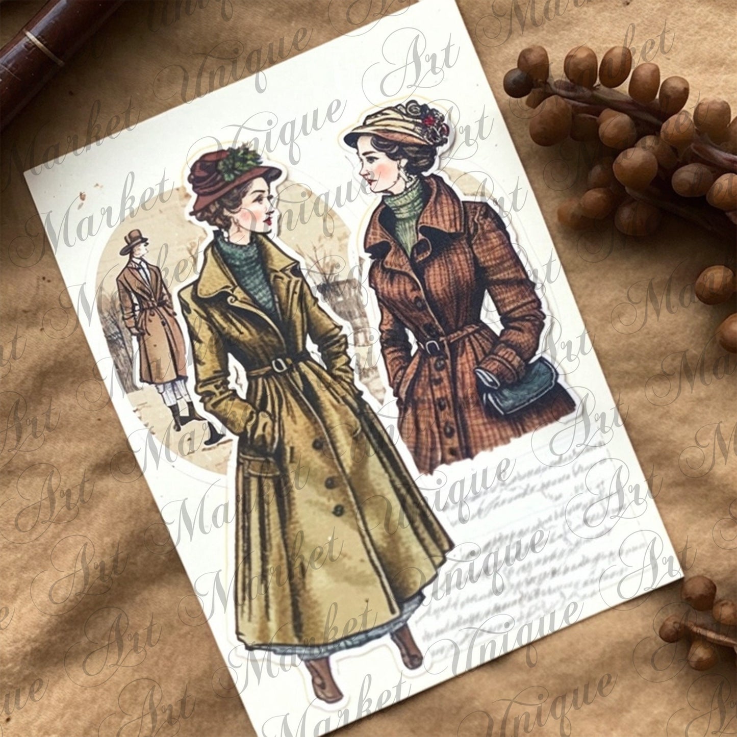 Fussy Cut Vintage fashion women ladies ephemera, printable, Australasian Sketcher Melbourne , PNG images, junk journaling, fussy cut, kit