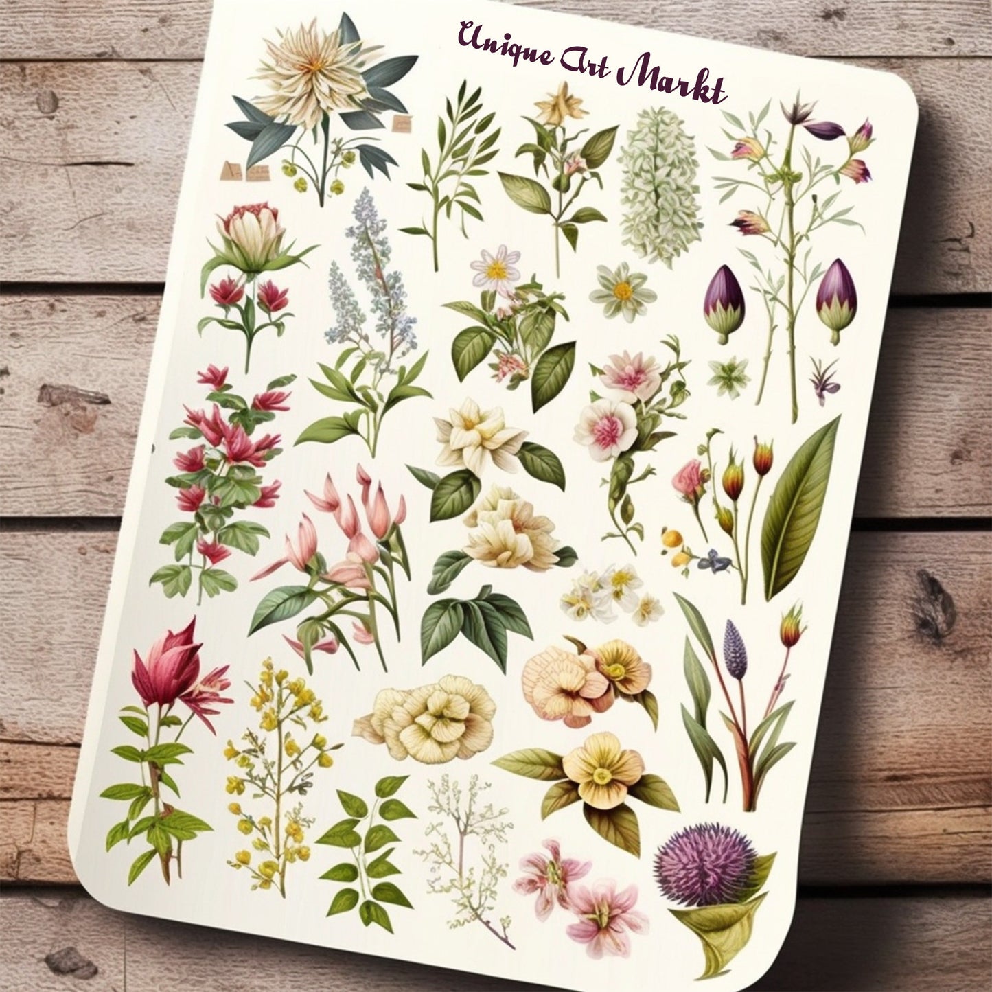 Fussy Cut Flowers Mega Pack, +1000 Digital Fussy Cut Flower psc, vintage, Digital Flowers, Printable Flowers, flower Ephemera junk Journal
