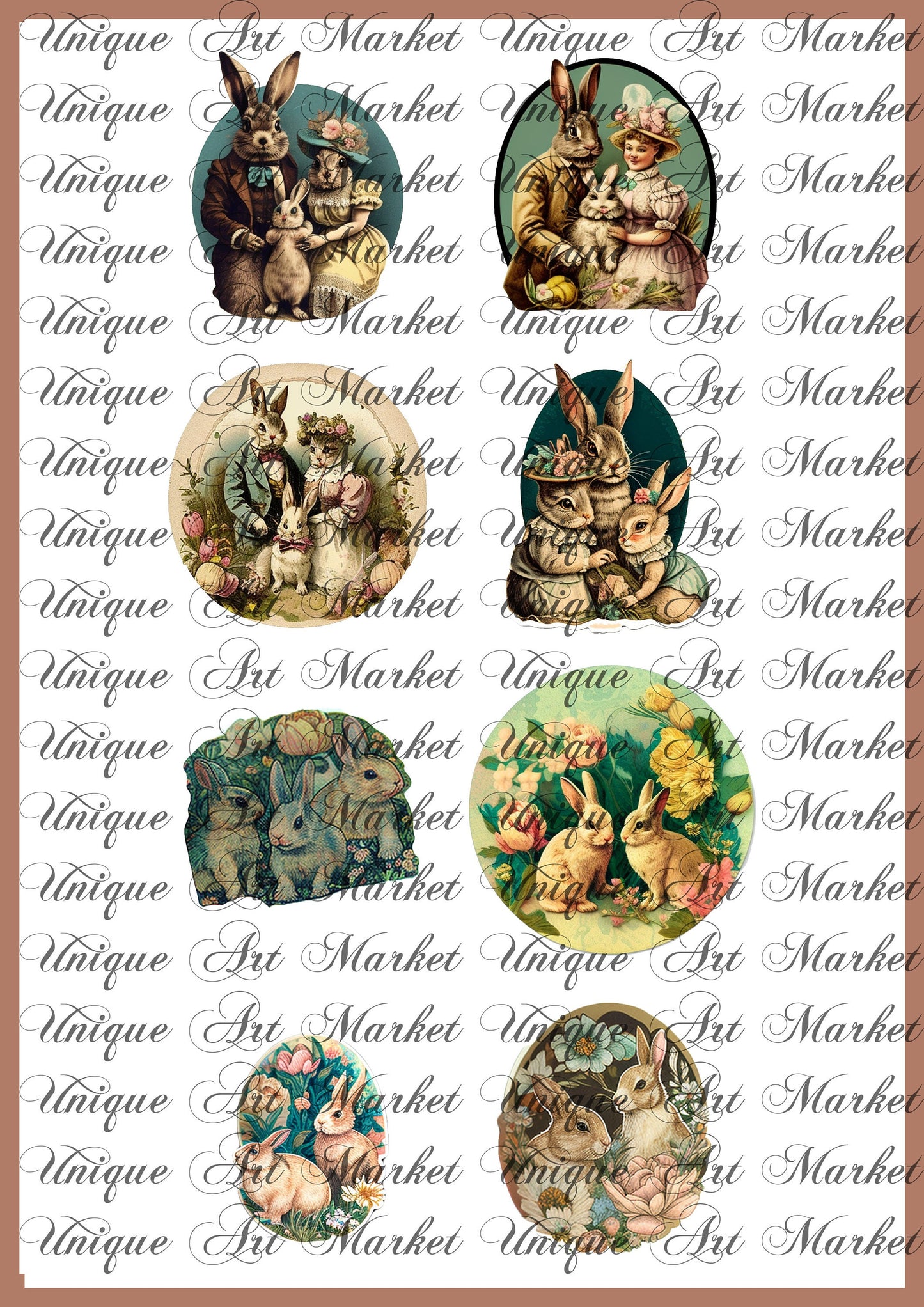 Vintage Easter bunnies Ephemera sticker, Easter Bunny , Easter Ephemera , Journal Printable, Junk Journal , Collage Paper, Easter Scrapbook,