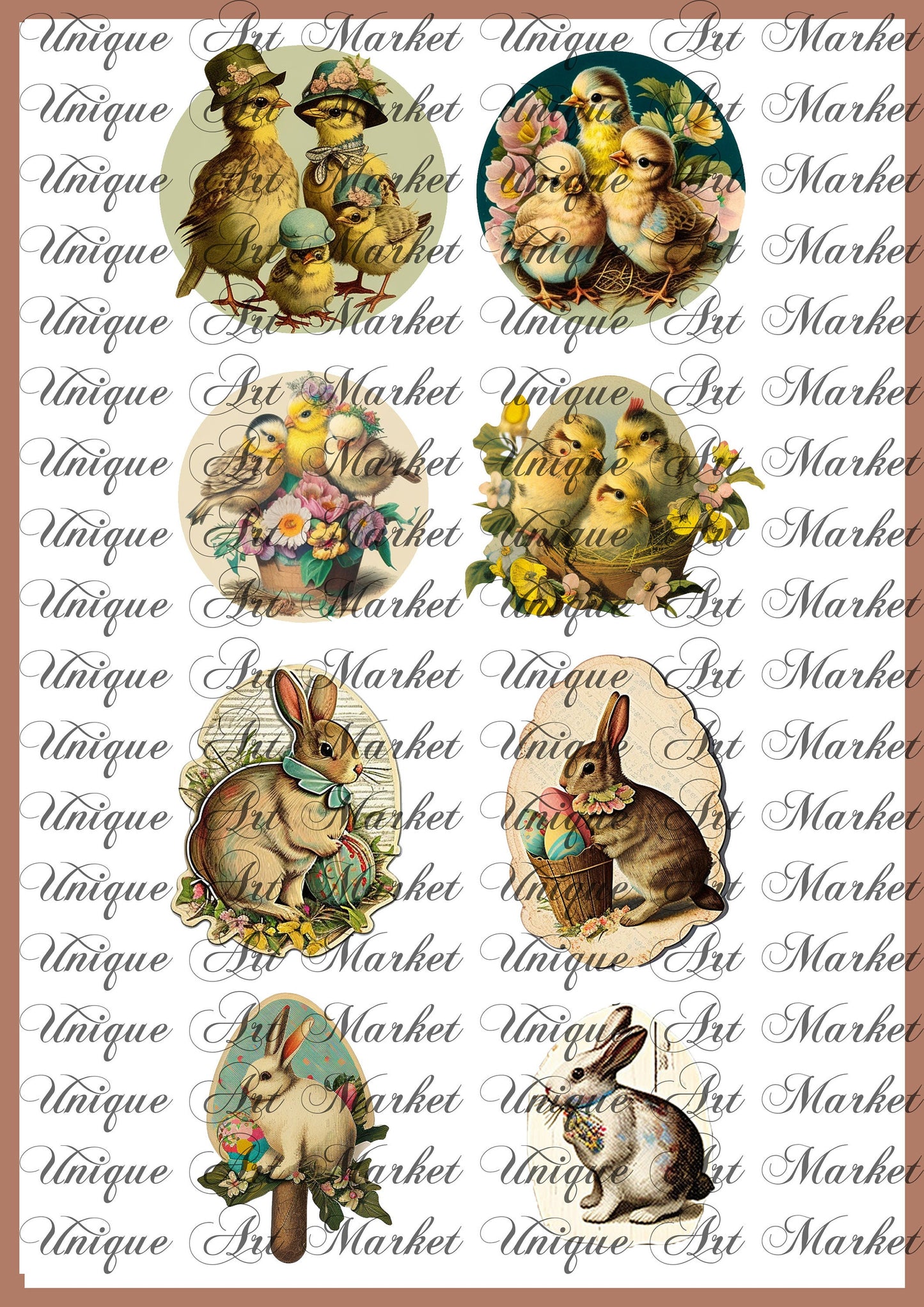 Vintage Easter bunnies Ephemera sticker, Easter Bunny , Easter Ephemera , Journal Printable, Junk Journal , Collage Paper, Easter Scrapbook,