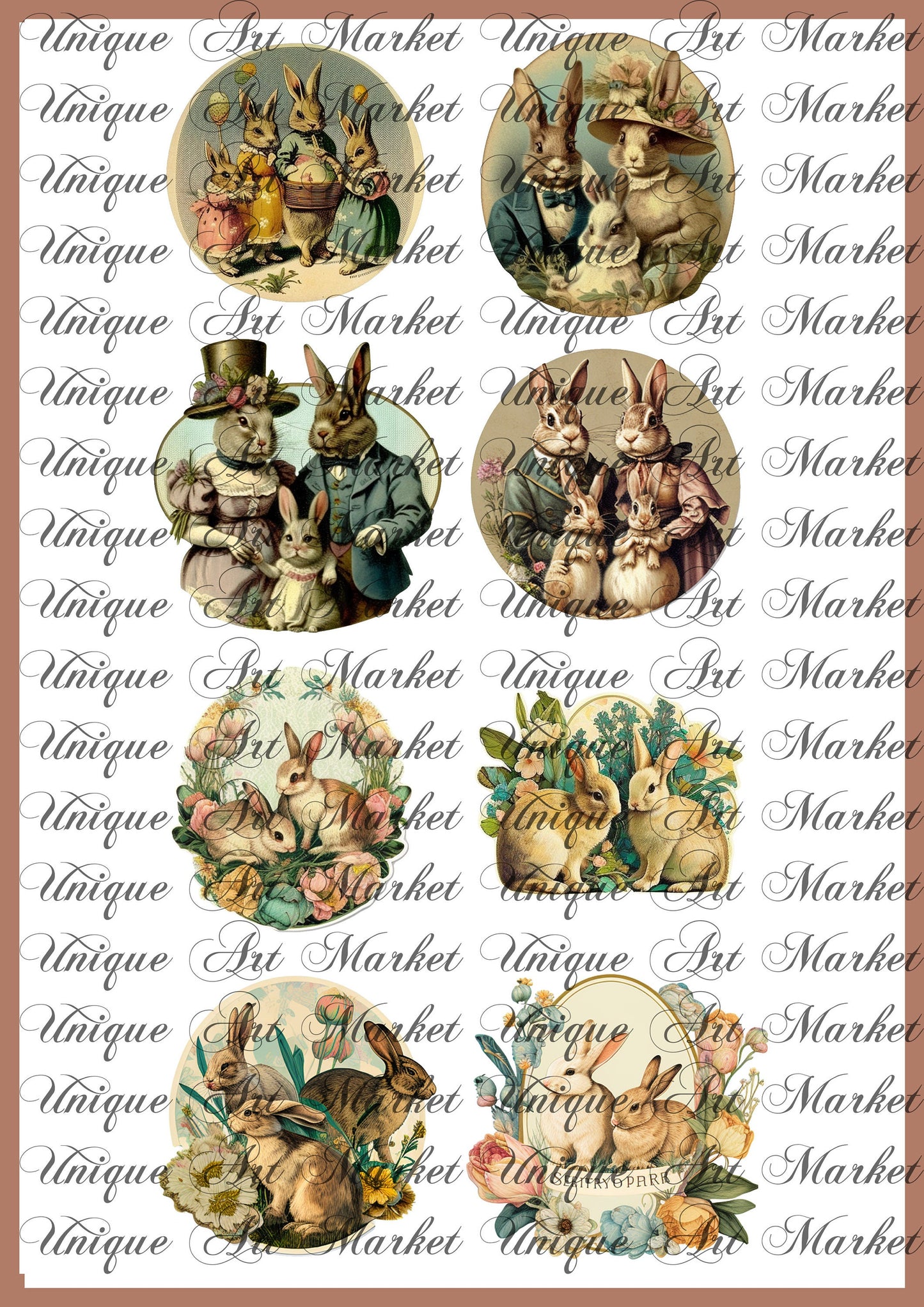 Vintage Easter bunnies Ephemera sticker, Easter Bunny , Easter Ephemera , Journal Printable, Junk Journal , Collage Paper, Easter Scrapbook,