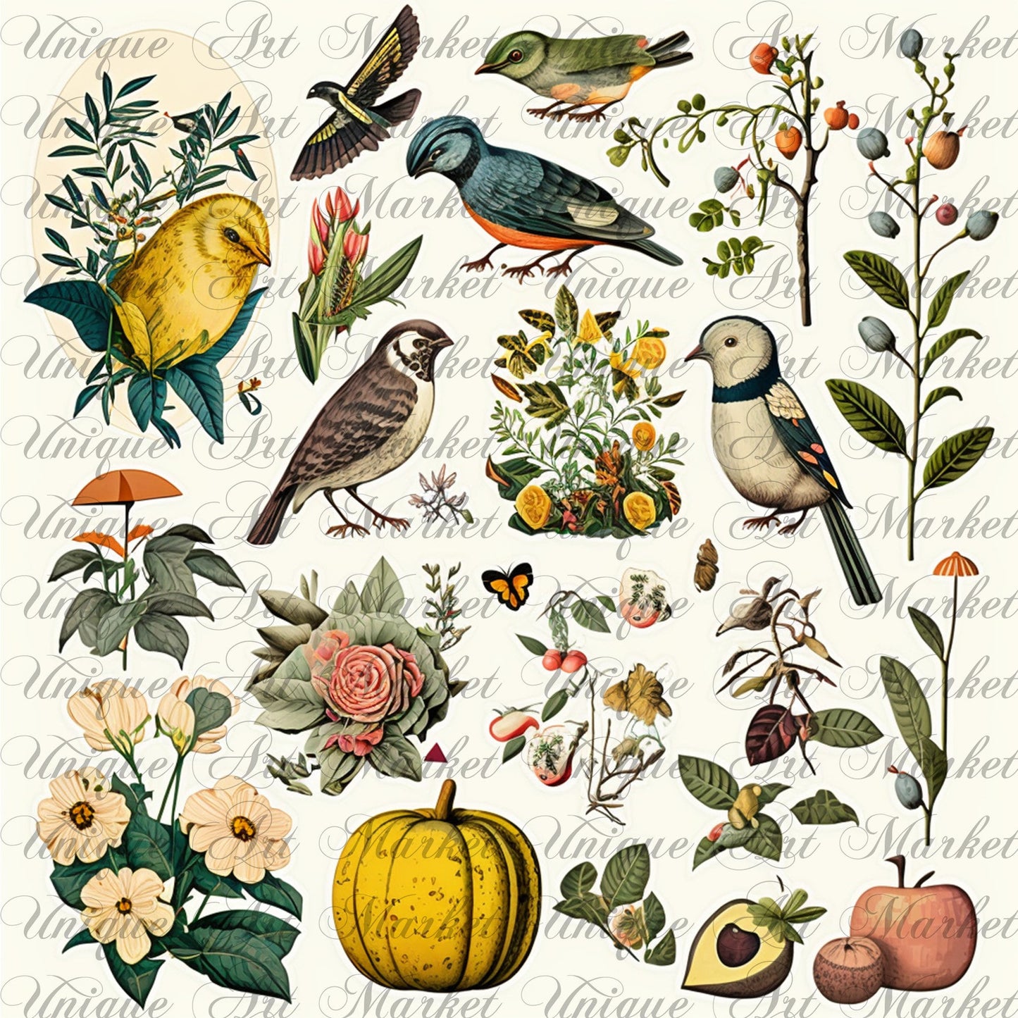 Junk Journal Kit, Fussy Cut, Bird, Bees, Bug, Beekeeper, Printable, Easter, Spring, Egg, Cricut, Ephemera, VOL 02 BUNDLE , Digital Download